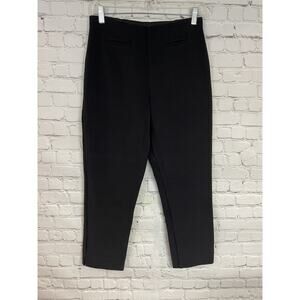 Equestrian Women's Black High Rise Slim Leg Pants Size M Made In USA Lagenlook